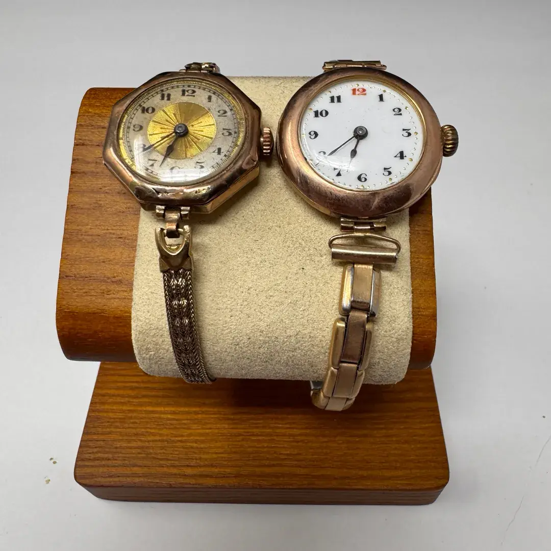 Pair of Antique Gold-Tone Women’s Wristwatches
