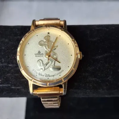 Lorus Quartz Disney Mickey Mouse Gold-Tone Wristwatch