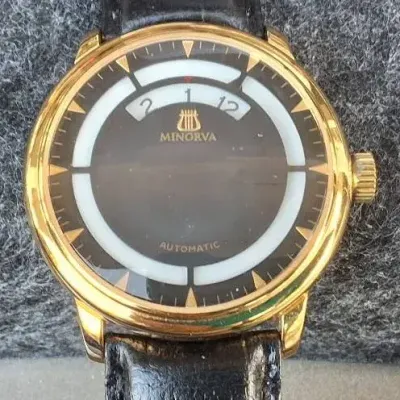 MINORVA Automatic Jump Hour Style Wristwatch 