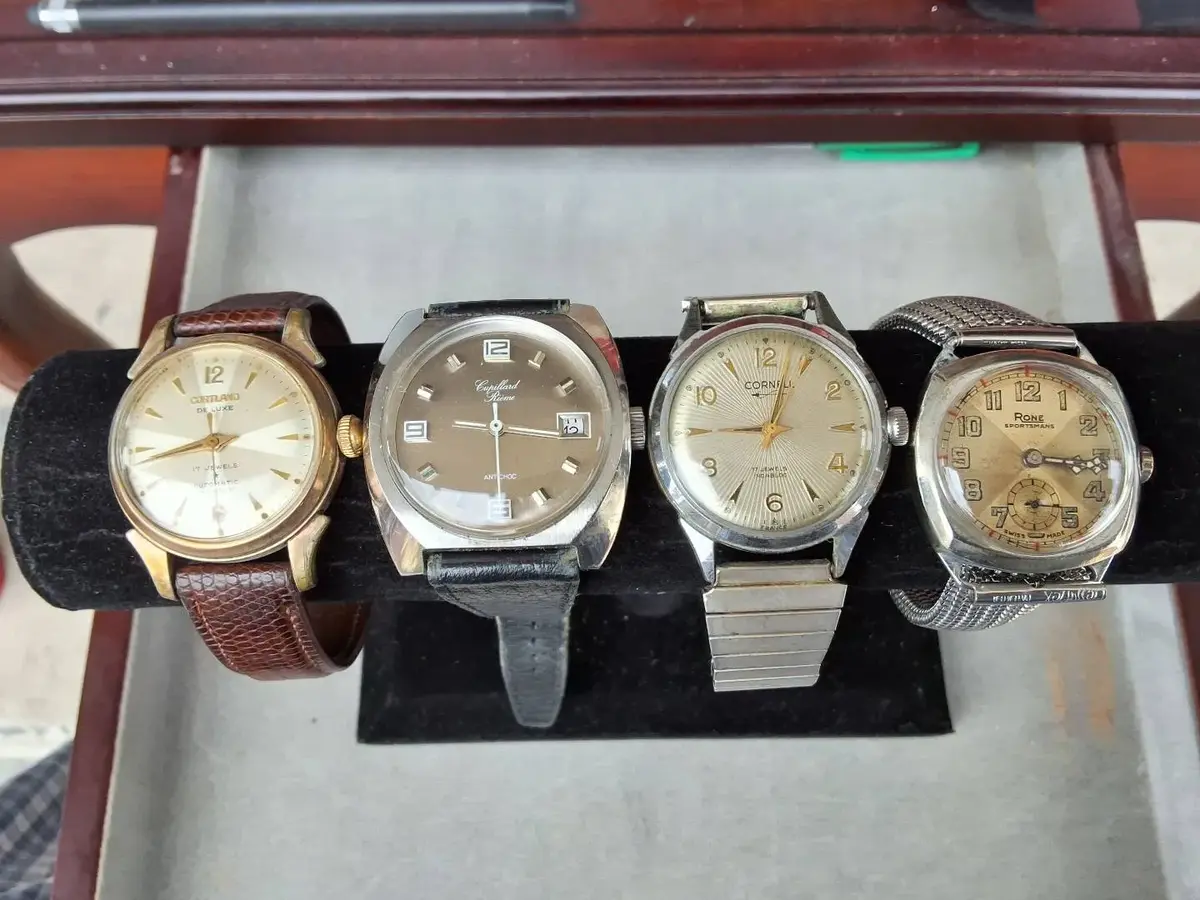 Vintage Swiss Men’s Watch Lot – Cortland, Cupillard Rième, Cornell & Rone Sportsmans 