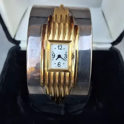 Alfred Durante “The Cuff Watch” Art Deco Style Bracelet Watch