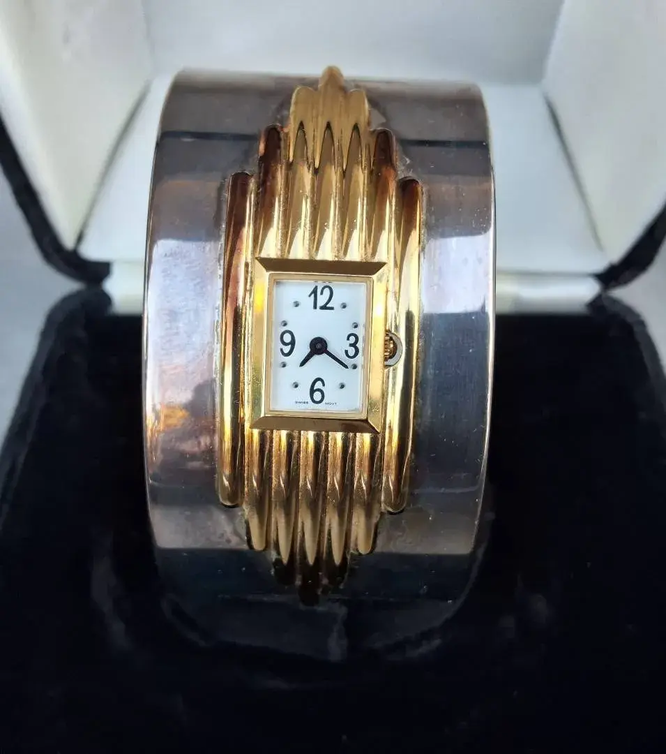 Alfred Durante “The Cuff Watch” Art Deco Style Bracelet Watch