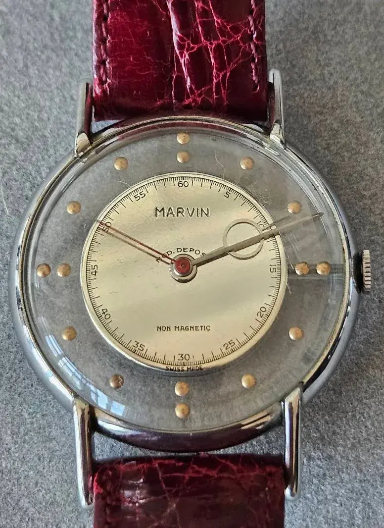 Vintage MARVIN Cal. 310 Transparent Skeleton Dial Mechanical Watch