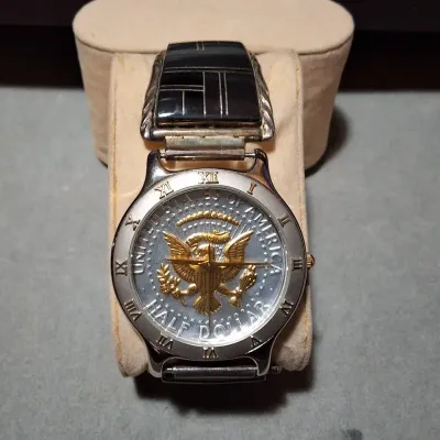 United States Half Dollar Eagle Wristwatch with Sterling Silver Band 