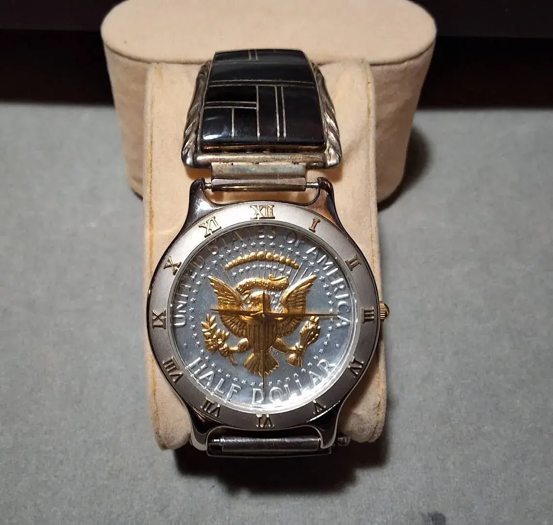 United States Half Dollar Eagle Wristwatch with Sterling Silver Band 