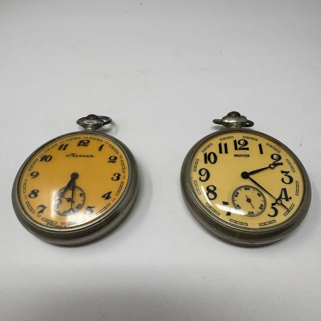 Unique Pair of Molnija USSR Soviet Pocket Watches