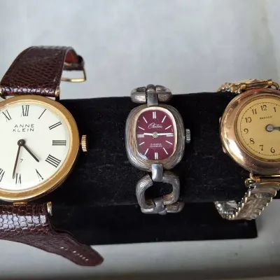 Vintage Ladies Watch Lot – Anne Klein, Chaton 17-Jewel & Banner 