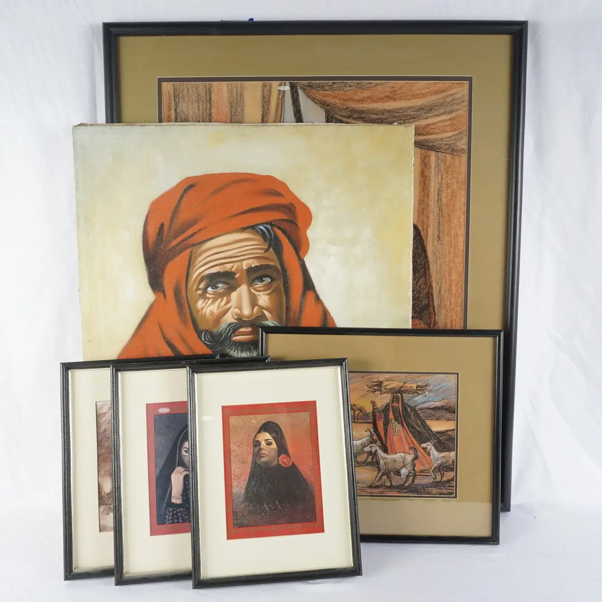 Middle Eastern / Arabic Art Assortment: Kopp Pastels incl. 1978 Jeddah, Saudi Arabia