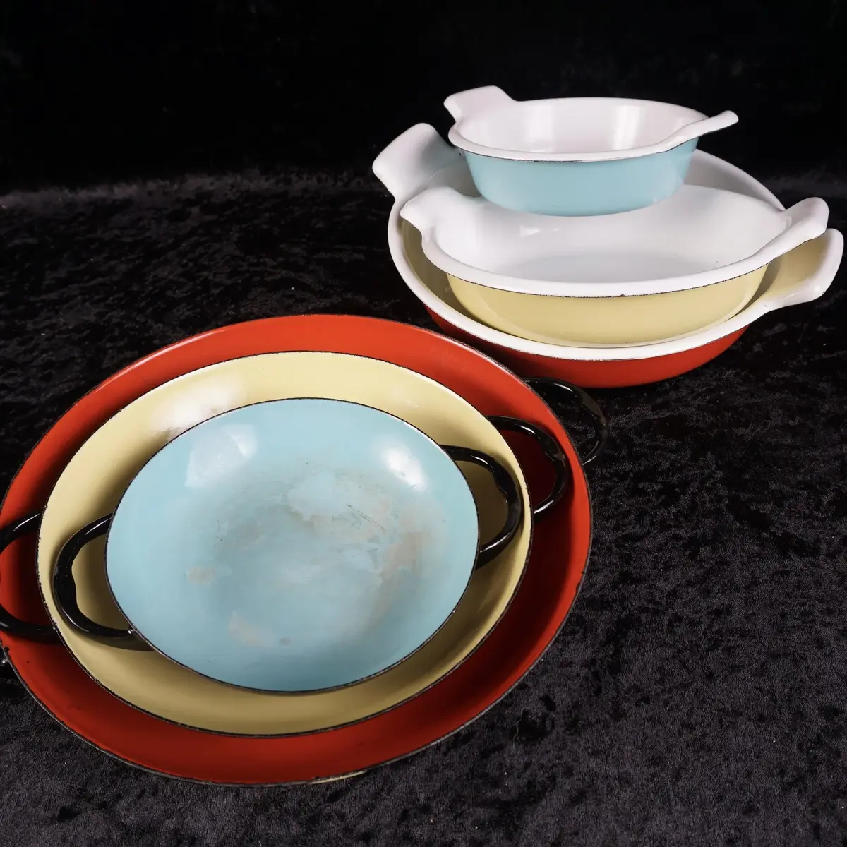 Vintage Caravelle of France Sizzling Servers & Au Gratin Servers, Set of 6, Mid Century Modern