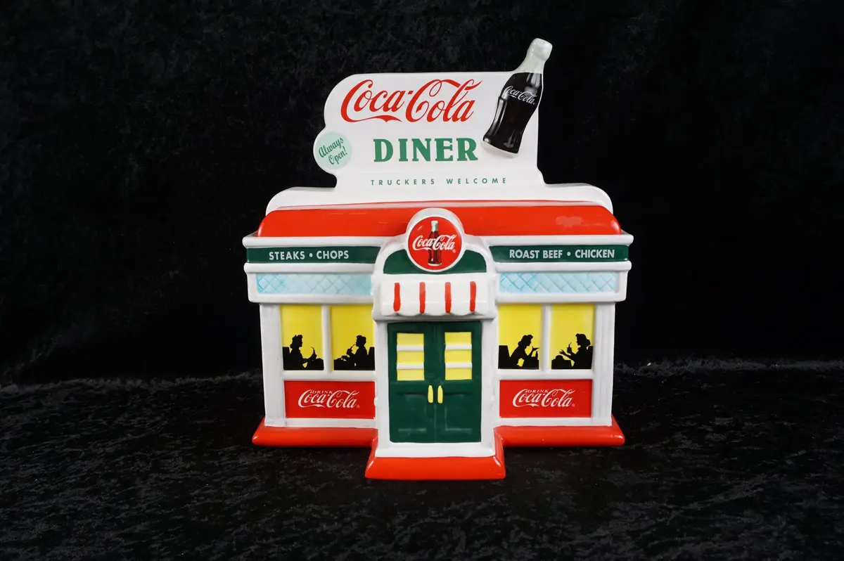 Vintage 1999 Enesco Coca-Cola Retro Diner Ceramic Cookie Jar