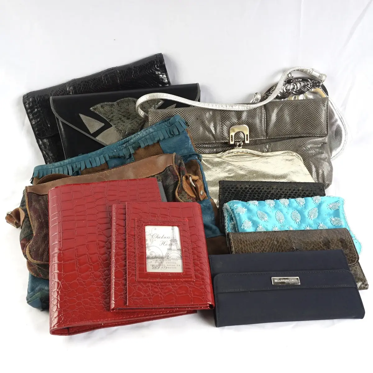 Vintage Purses, Clutches And Handbags: Snakeskin, Beaded, Metallic And Suede