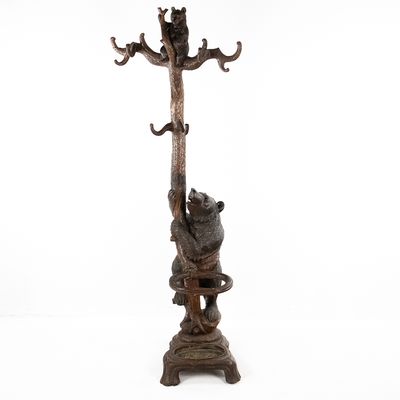 Black Forest Carved Wood Hall Tree