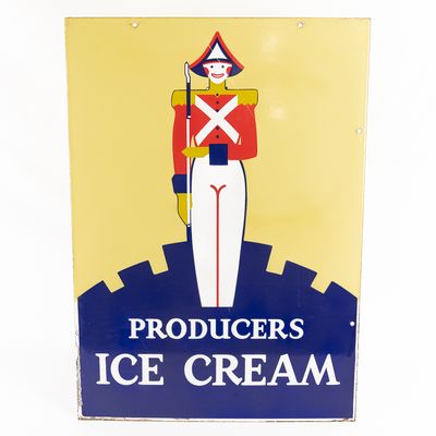 Sale Photo Thumbnail #140: Producers Ice Cream Quality G DSP Advertising Sign