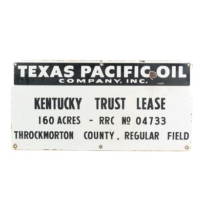 Sale Photo Thumbnail #161: Texas Pacific Oil Well Lease SSP Advertising Sign