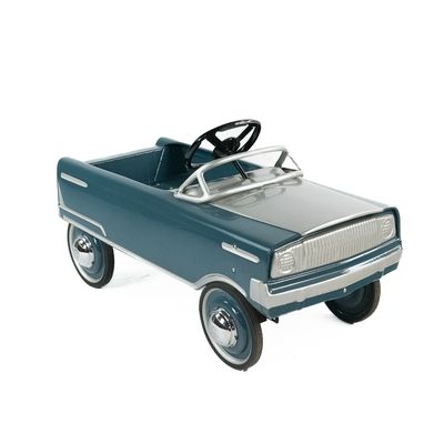 Restored Vintage Steel Pedal Car / Blue and Silver