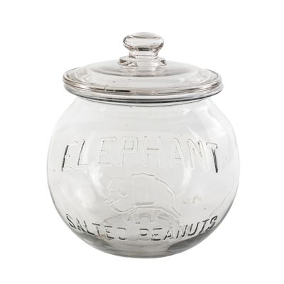 Vintage "Elephant Salted Peanuts" Display Jar