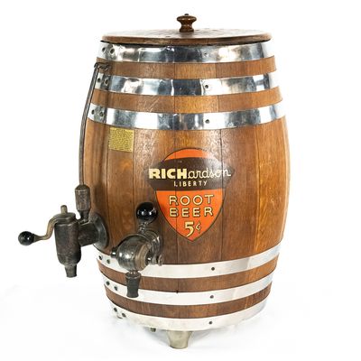 Richardson Liberty Root Beer Oak Barrel Dispenser