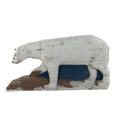 Polar Bear Circus Wagon Carving - Left Face