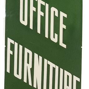 Sale Photo Thumbnail #158: Vintage 6' Porcelain Furniture Advertising Sign