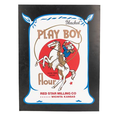 Sale Photo Thumbnail #144: 24" Playboy Flour Red Mill SST Advertising Sign