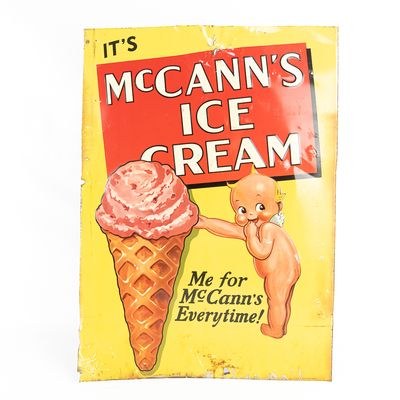 Sale Photo Thumbnail #142: McCann's Ice Cream Kewpie ESST Advertising Sign
