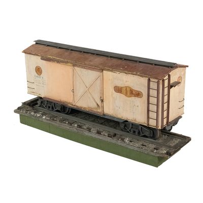 Sale Photo Thumbnail #129: Vintage Scale Model Boxcar with Track