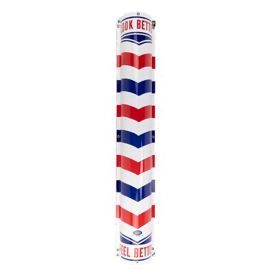 Vintage Curved Porcelain Barber Pole Sign