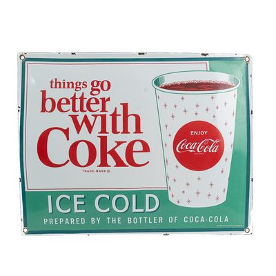 Sale Photo Thumbnail #135: Things Go Better w Coke SSP Advertising Sign
