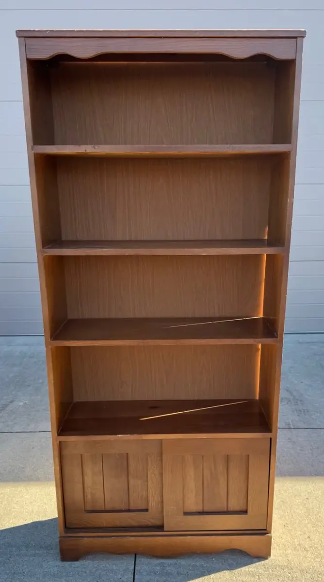 Vintage Wooden Bookcase / Display Cabinet
