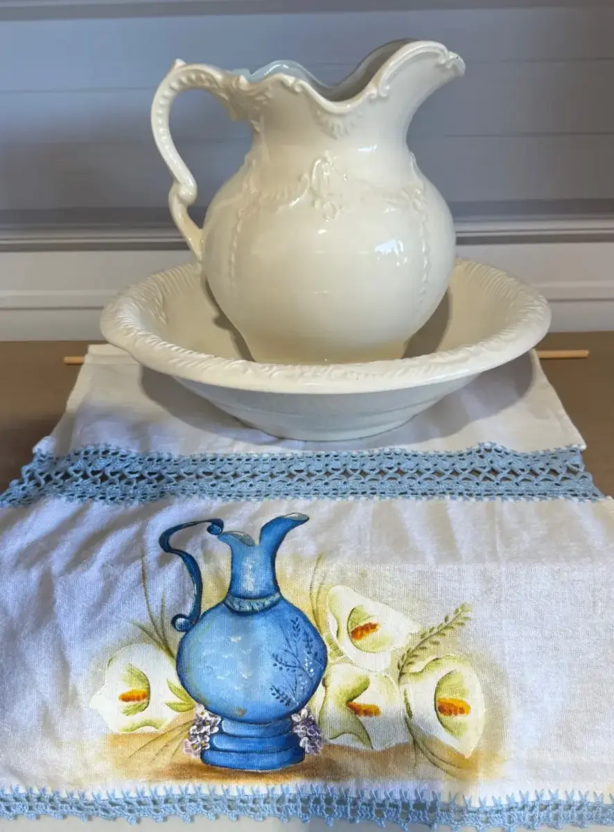 Antique Ironstone Pitcher & Bowl Set