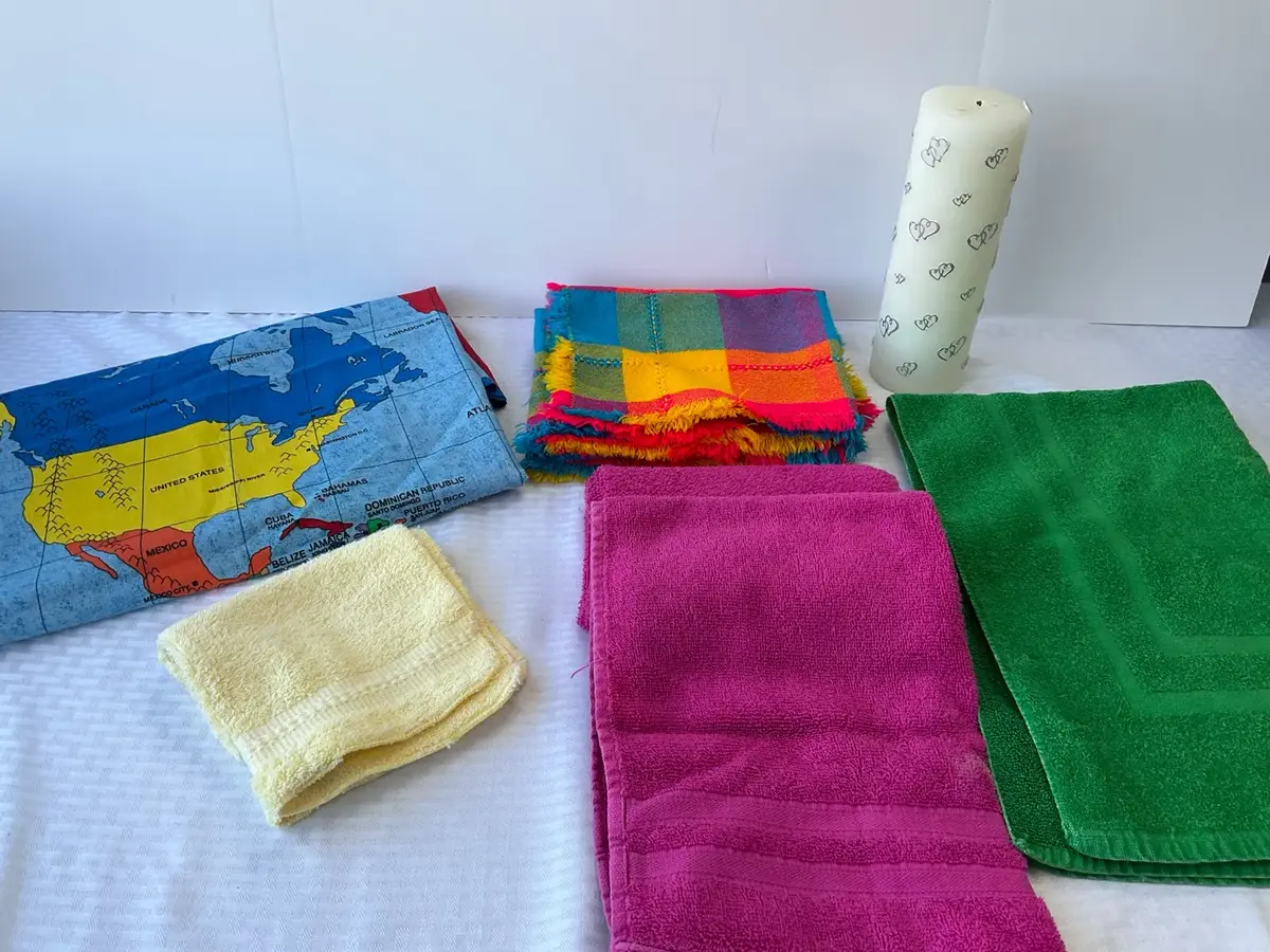 North America Map Fabric Towels