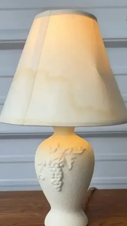 Textured Ceramic Table Lamp with Grapevine Motif