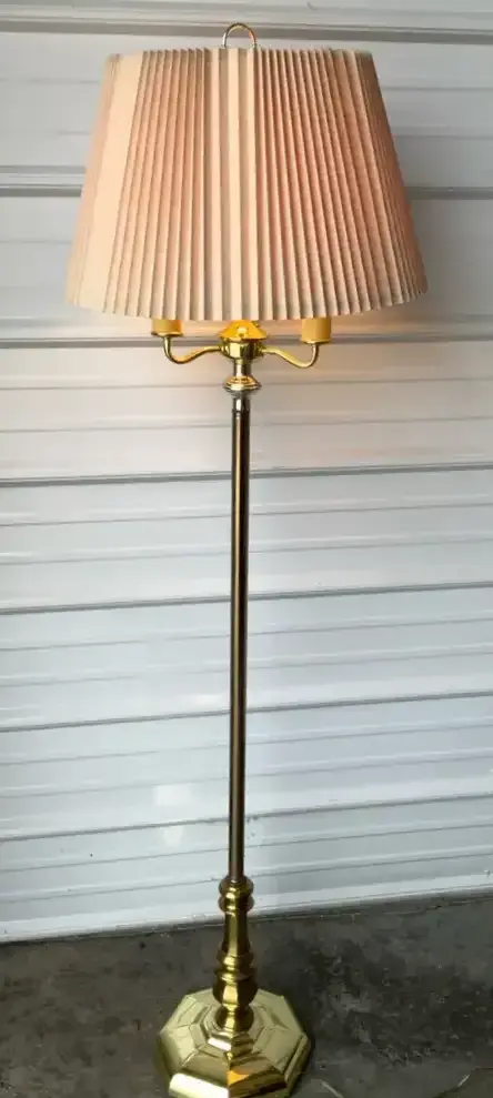 Traditional Brass-Tone Torchiere Floor Lamp