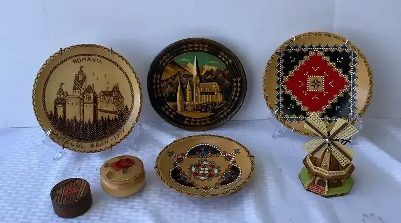 Romania Wooden Souvenir Plates