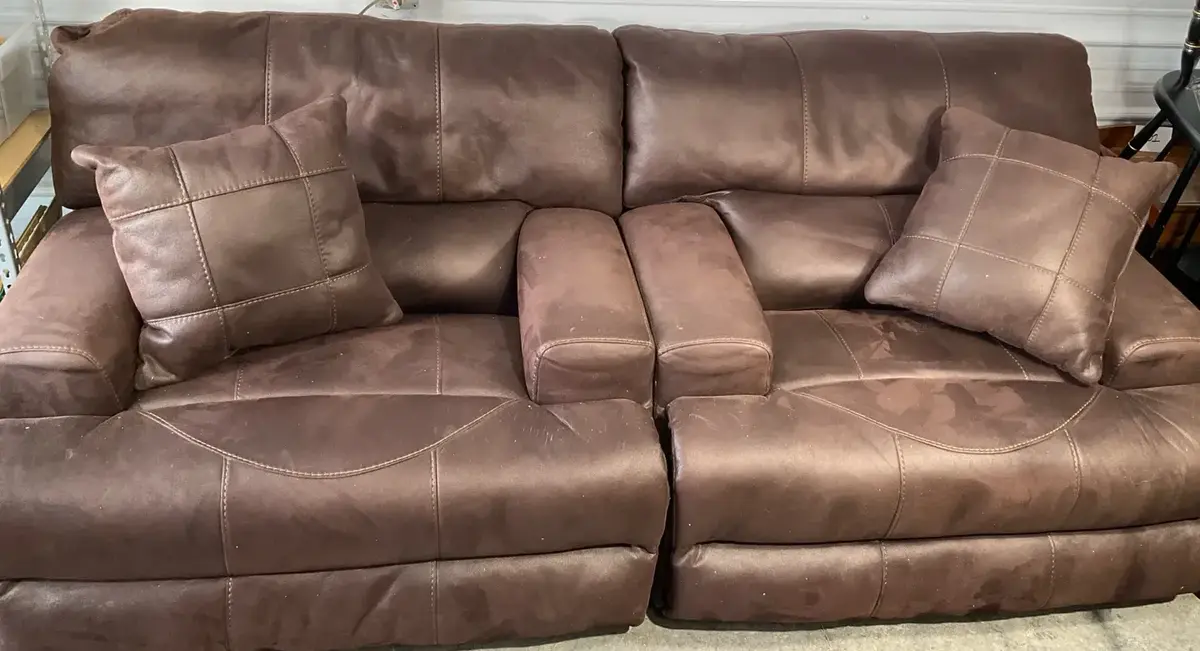 Brown Leather Power Reclining Sofa
