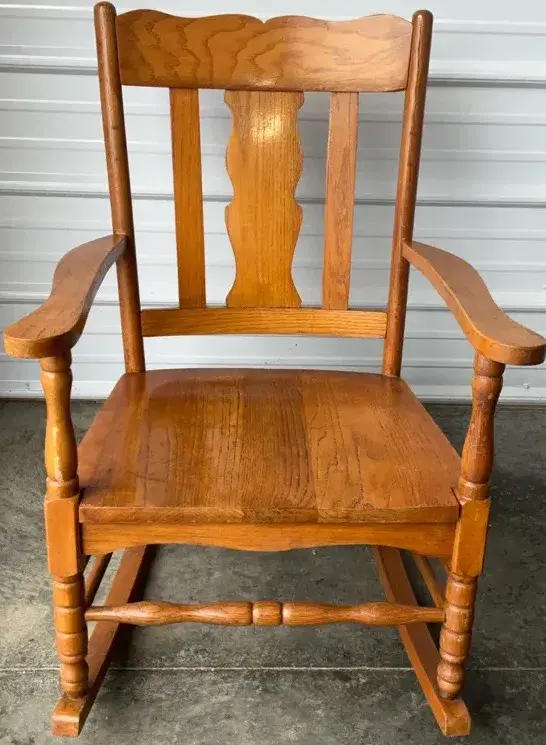 Oak Windsor-Style Arm Rocking Chair