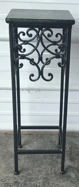 Black Metal Scrollwork Plant Stand / Accent Table