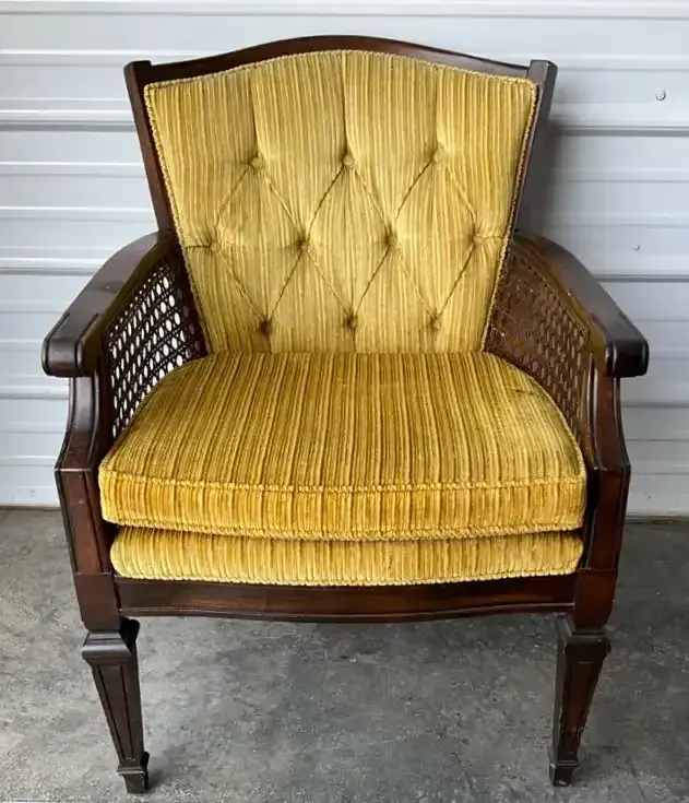 Vintage Colonial-Style Cane-Back Armchair