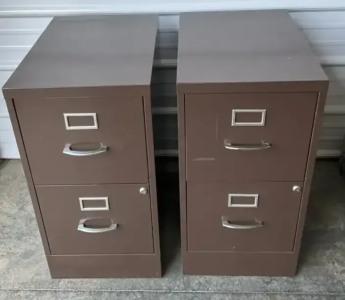 Pair of Vintage Metal Filing Cabinets