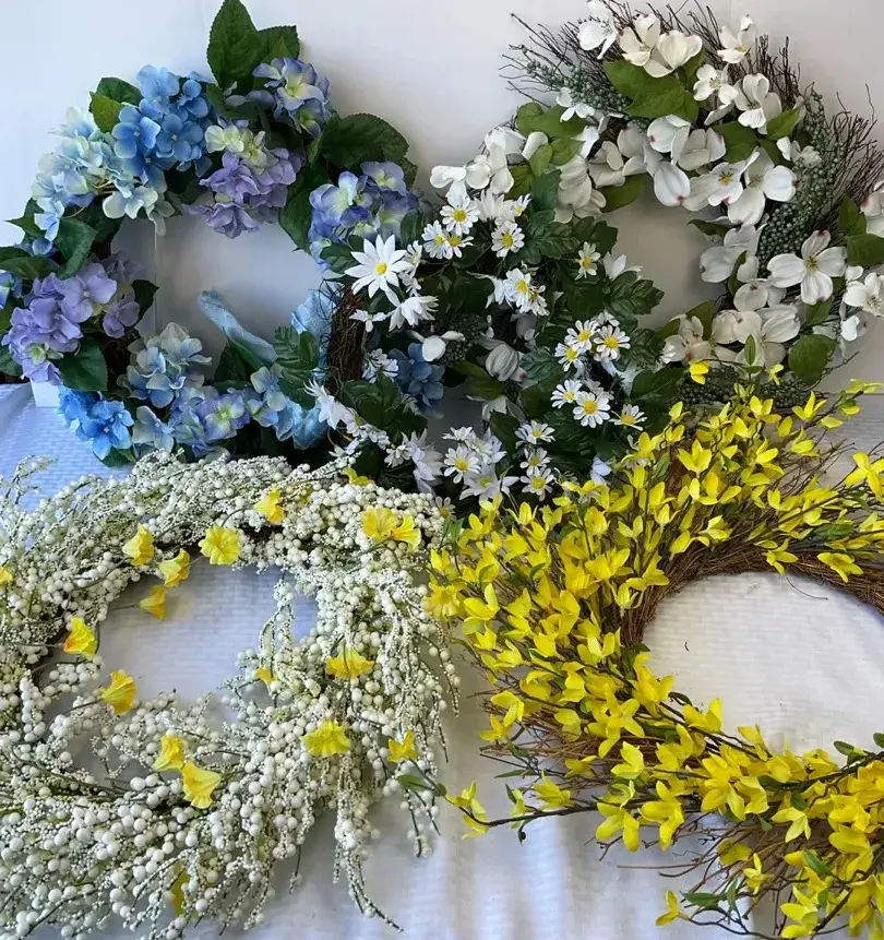 Spring Floral Grapevine Wreaths