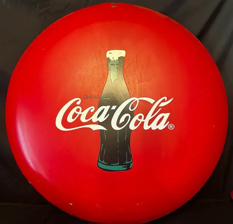 Vintage Coca-Cola Round Metal Sign - 27.5"