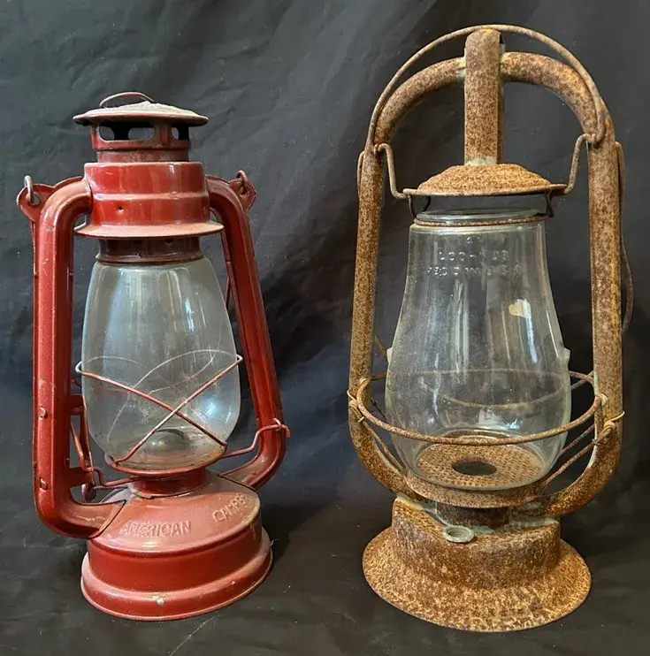 Two Vintage Kerosene Lanterns - Dietz & American Camper