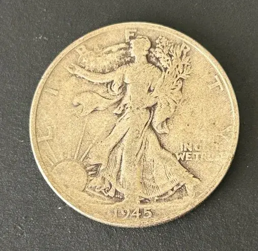 1945 Walking Silver Liberty Half Dollar Coin #2
