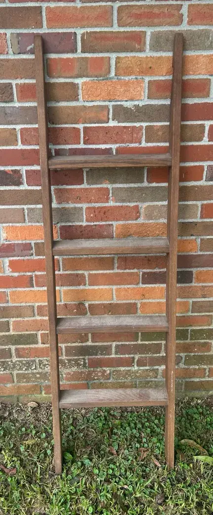 Vintage Wooden Bunk Bed Ladder / Blanket Display