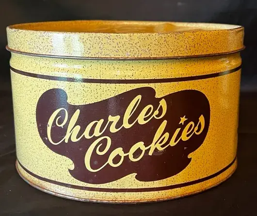 Vintage Charles Chip - Cookie Metal Tin With Lid 