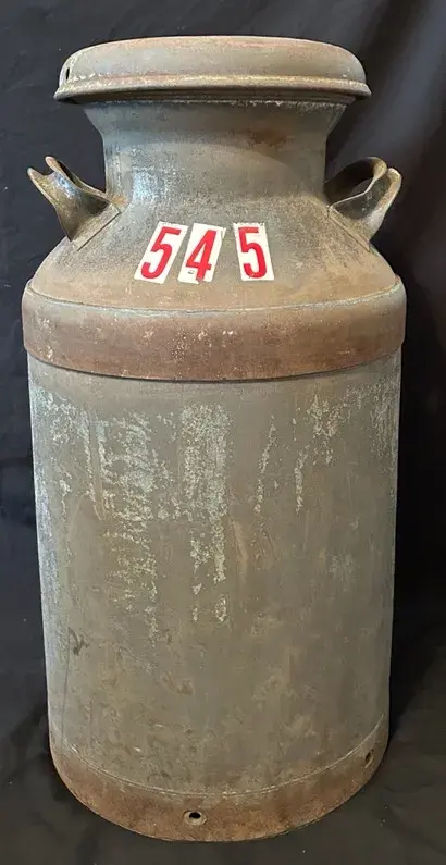 Large Vintage Metal Dairy Milk Can With Lid