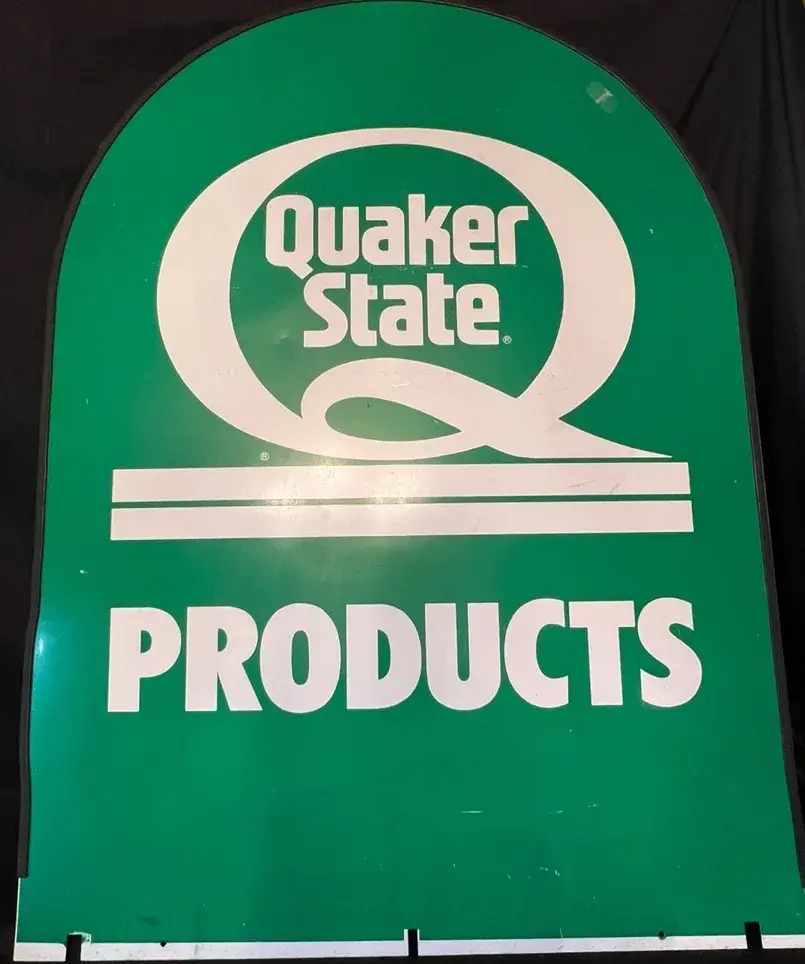 Vintage Quaker State Products Metal Service Station Sign