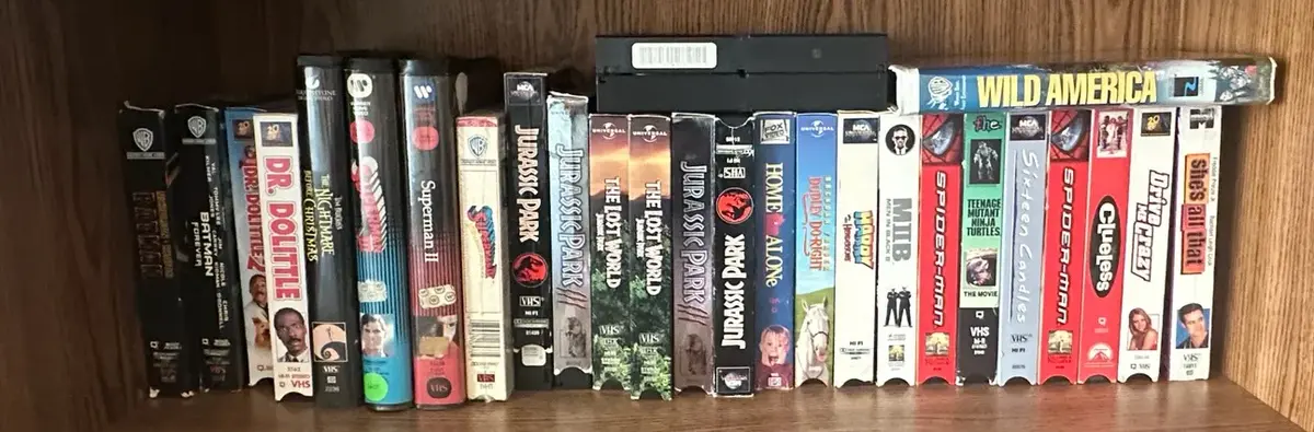 Vintage Family Movie VHS Collection - Jurassic Park, Superman, Spider-Man & More
