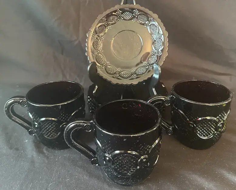 Vintage Avon Cape Cod Ruby Red Teacups & Saucers