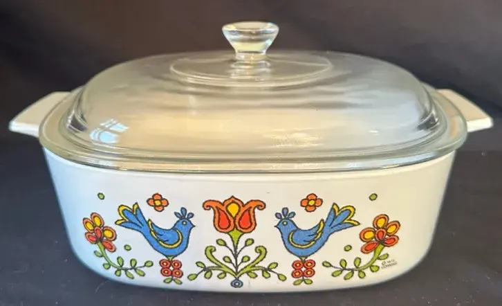Vintage 1975 Corning Ware Country Festival 2 Qt Lidded Casserole